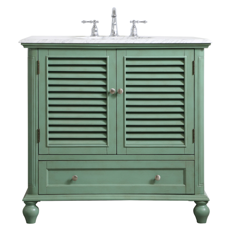 ELEGANT DECOR 36 Inch Single Bathroom Vanity In Vintage Mint VF30536VM